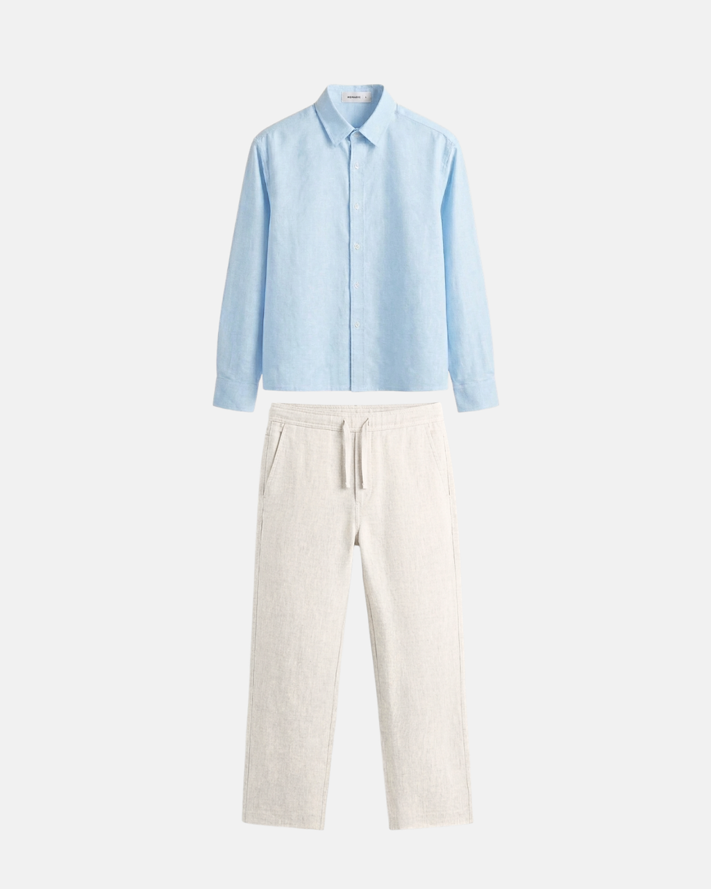 Rome Linen Set Blue/Beige
