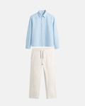 Rome Linen Set Blue/Beige